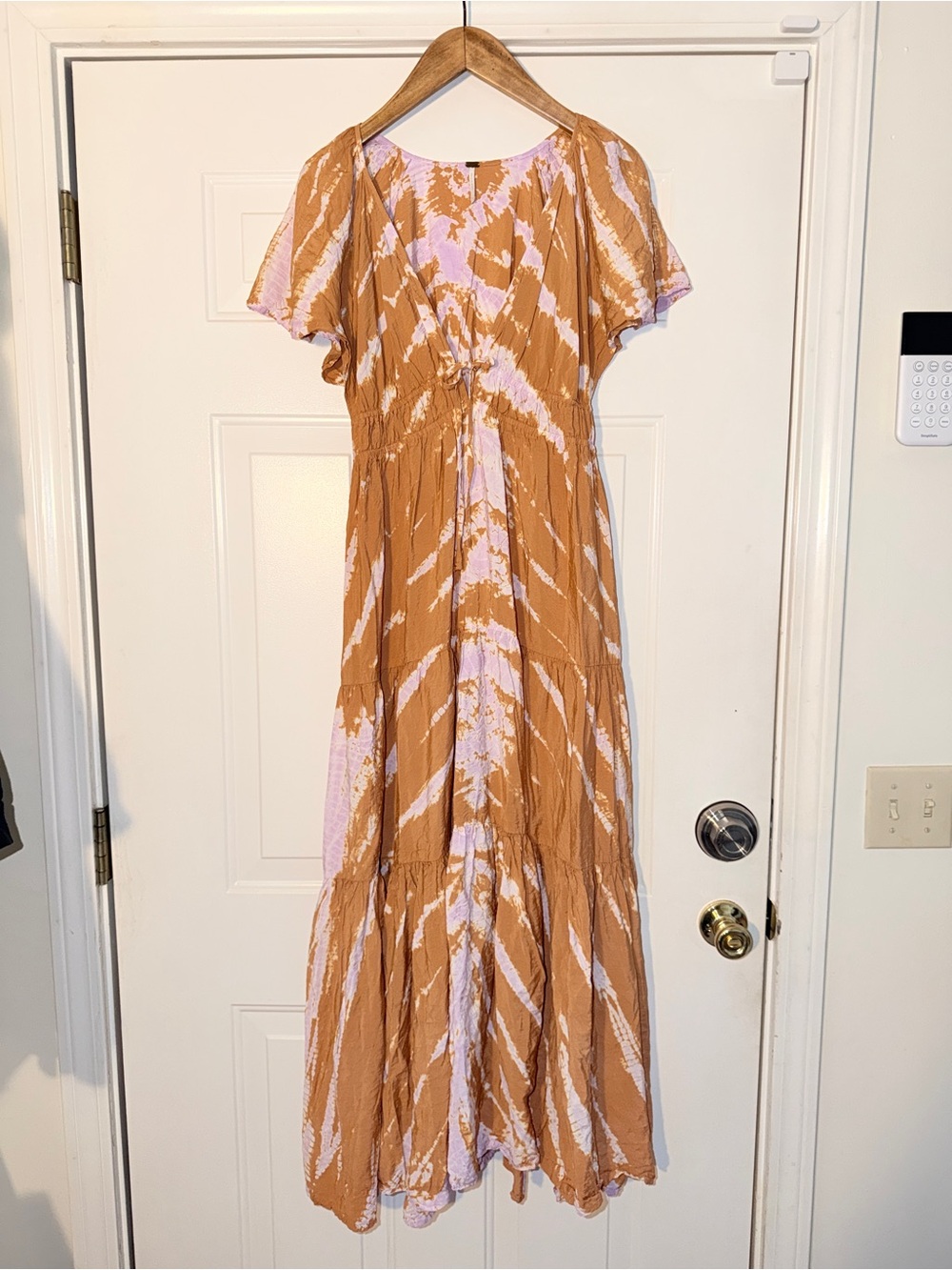 Young Fabulous & Broke Women’s Tie-Dye Midi‎ Dress in terracotta and Pink. Sz M